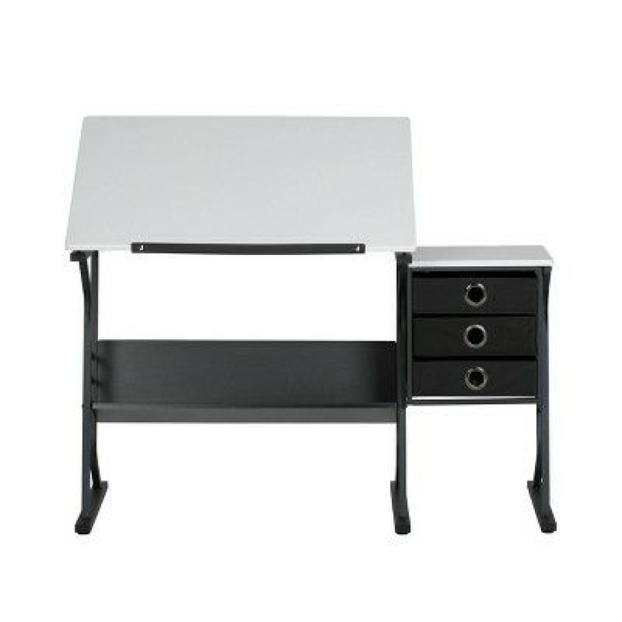 Drafting Tables * | Studio Designs Eclipse Hobby Table With Stool Black/White