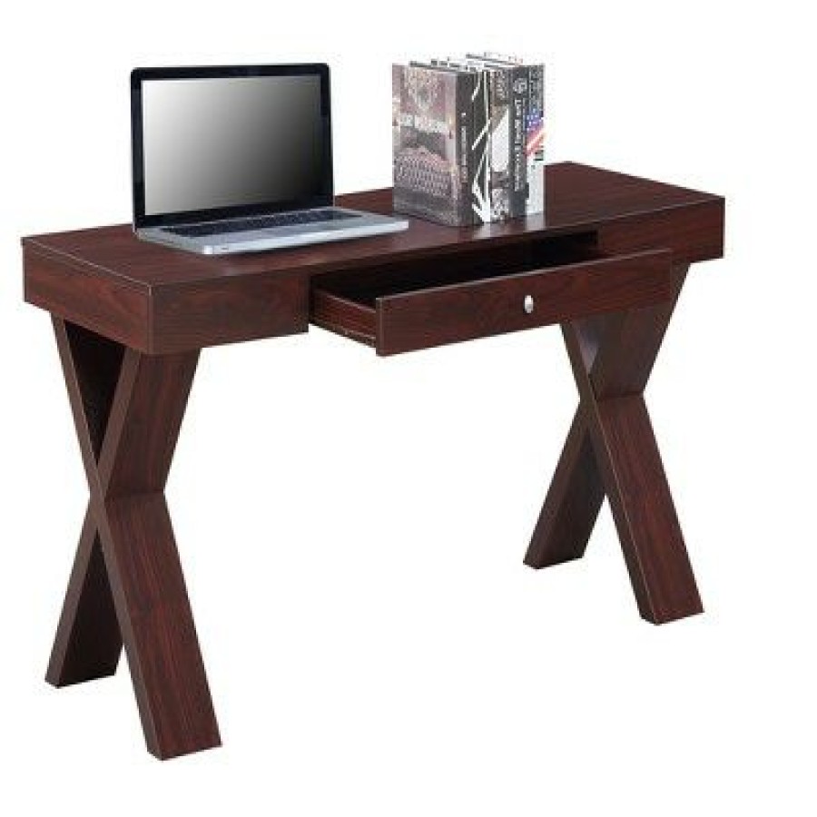 Executive Desks * | Breighton Home Newport Wood Writing Desk With Drawers Johar Furniture