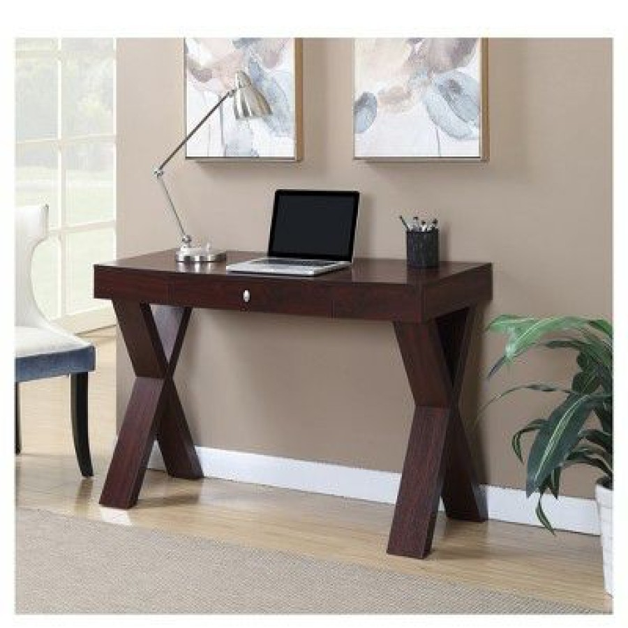 Executive Desks * | Breighton Home Newport Wood Writing Desk With Drawers Johar Furniture