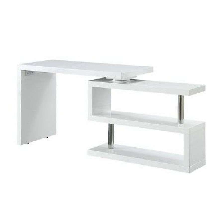 Executive Desks * | Buck Ii L Writing Desk White Finish Acme Furniture